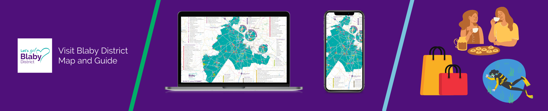 Map On Devices With Sylised Background